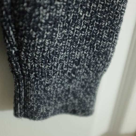 COPY - Talbots Dark Blue Marled Cable Knit Crewneck Sweater 100% Cotton Size La… - Picture 3 of 7